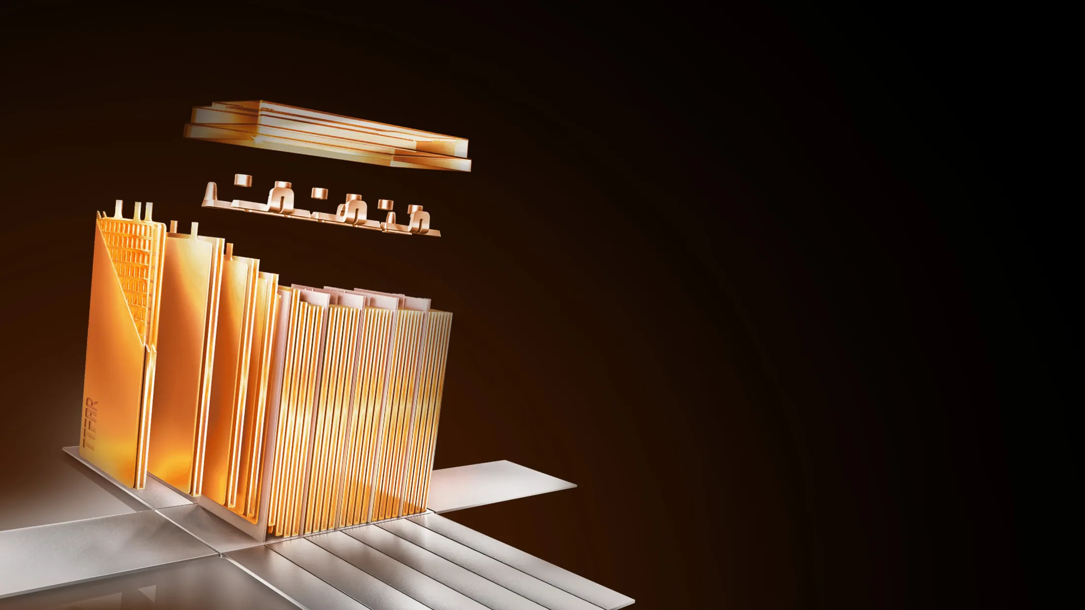 Vue éclatée des cellules de la batterie du GFX6