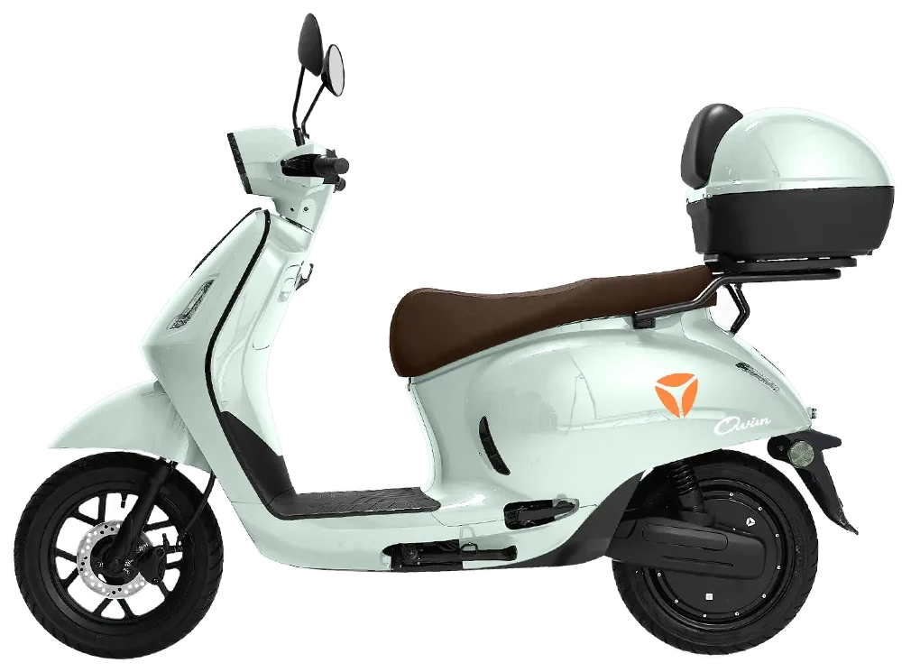 Scooter électrique YADEA Owin vert, vue de profil
